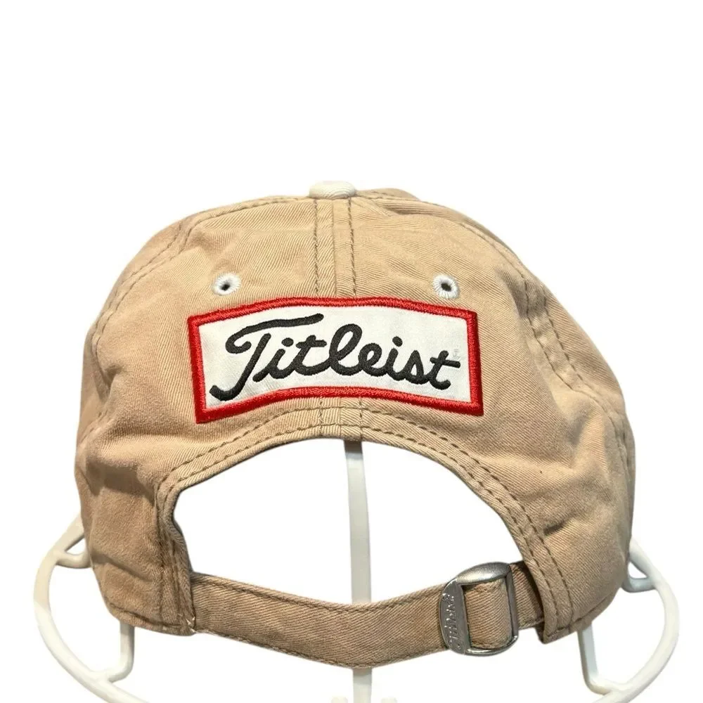 Titleist Pro V1 FJ Golf Hat Performance Adjustable Strapback Cap Tan